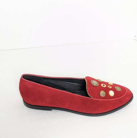 Vintage 80-90s red suede flats - Picture 2 of 16